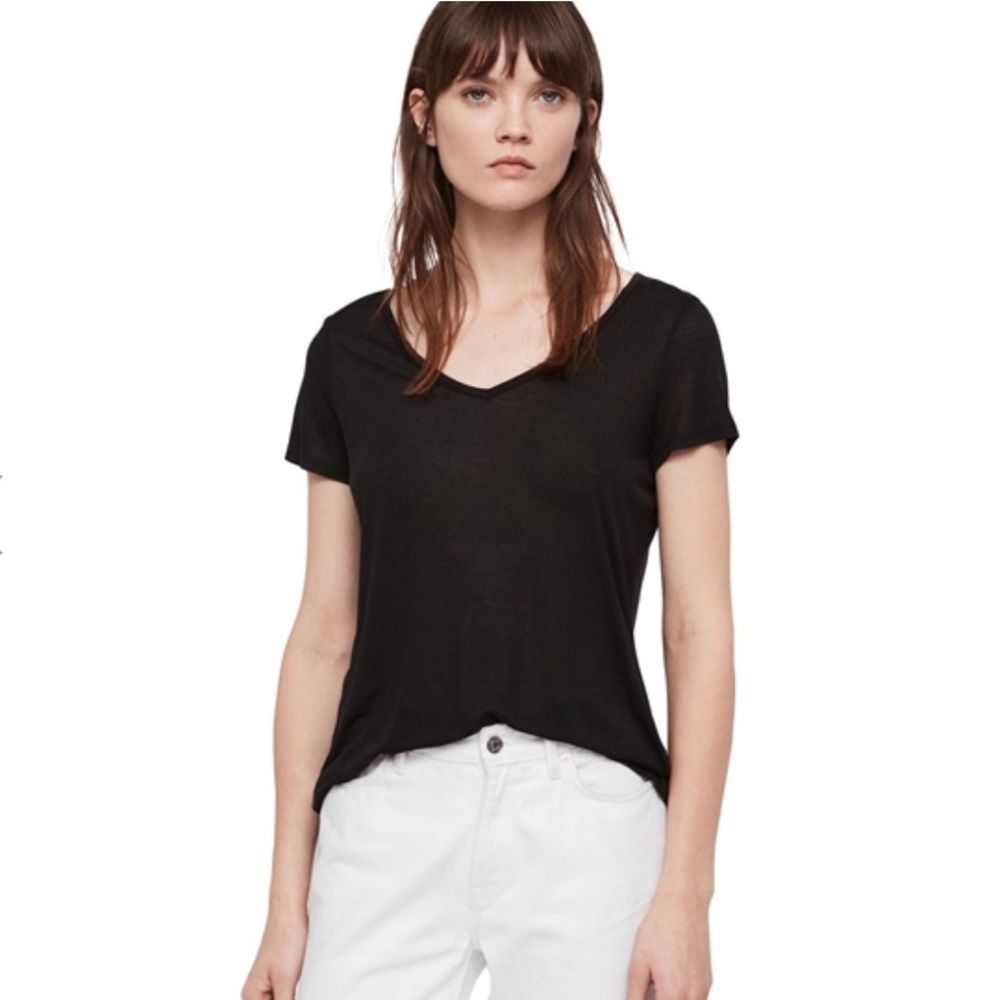 Classic Black V-Neck Women's Top